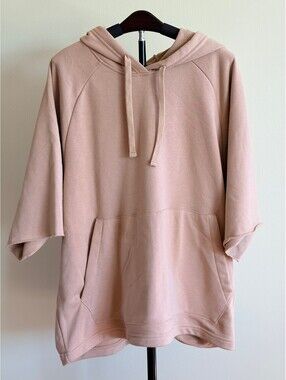 Xersion Men’s Large Dusty Rose French Terry Short Sleeve Hoodie NWT
